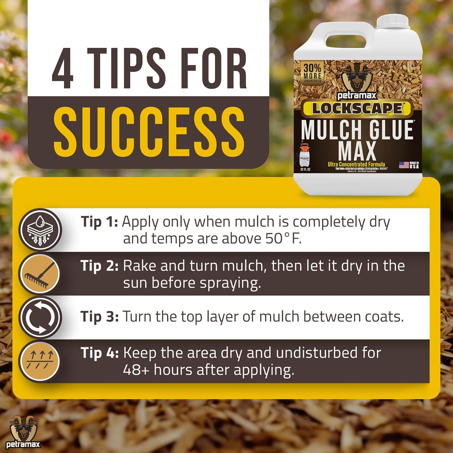 PetraMax Mulch Glue Max made in Carlisle Pennsylvania