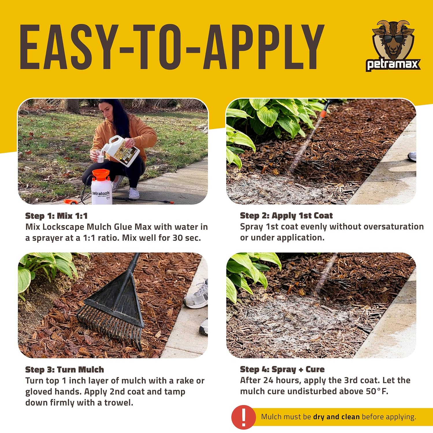 Mixing Mulch Glue Max 1 to 1 with water before spraying