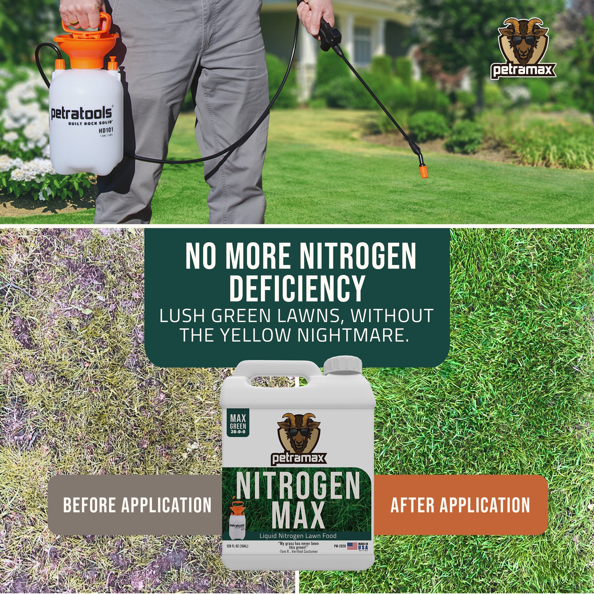 low nitrogen fertilizer for variegated plants Petramax Liquid Nitrogen Fertilizer Spray for Lawns and Plants, 32 oz