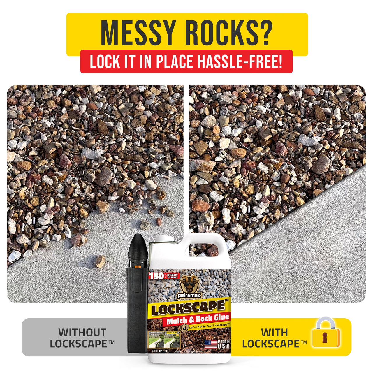 Lockscape Rock Glue for Landscaping with SnapSpray