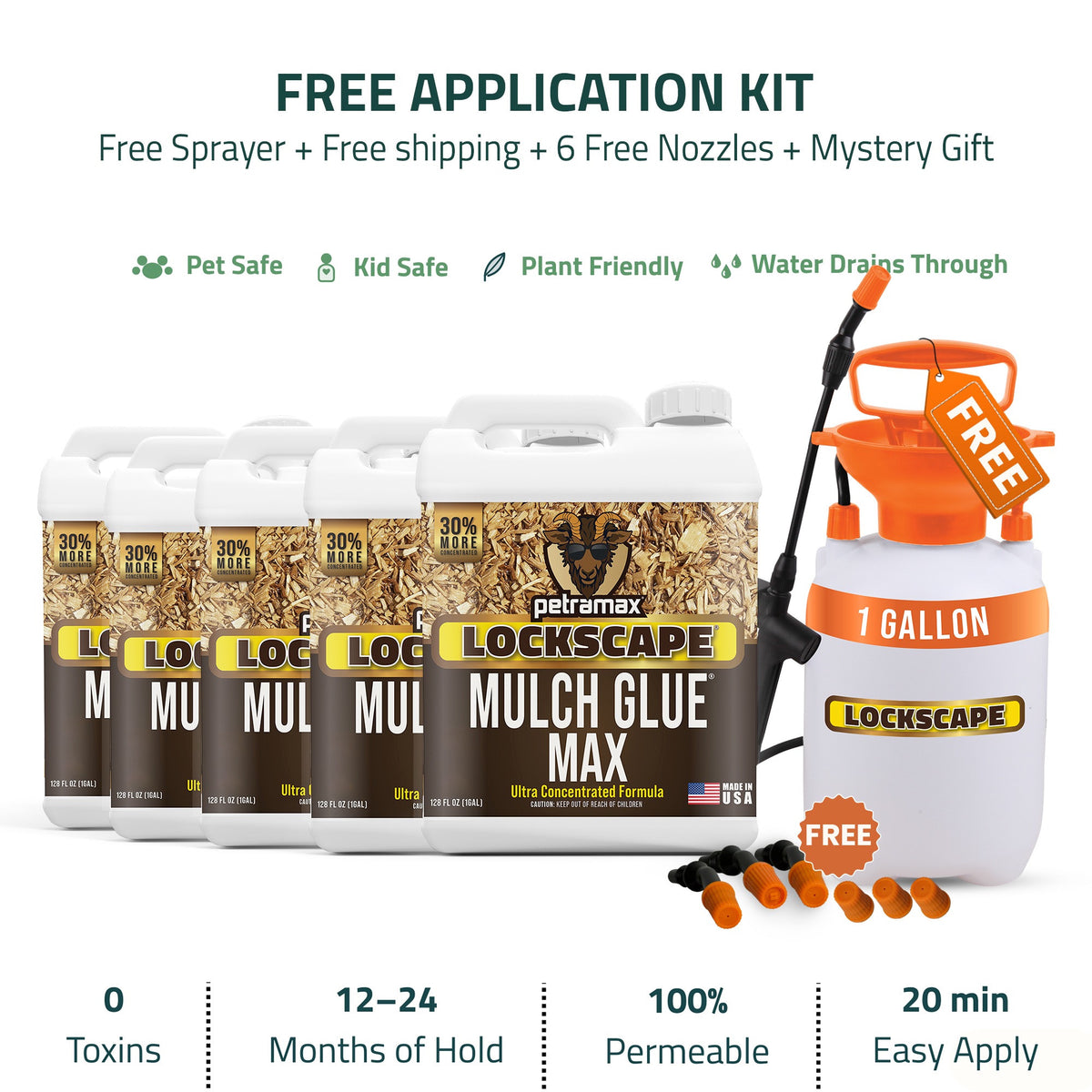 Mulch Glue Max concentrated 1000 sq. ft. coverage kit