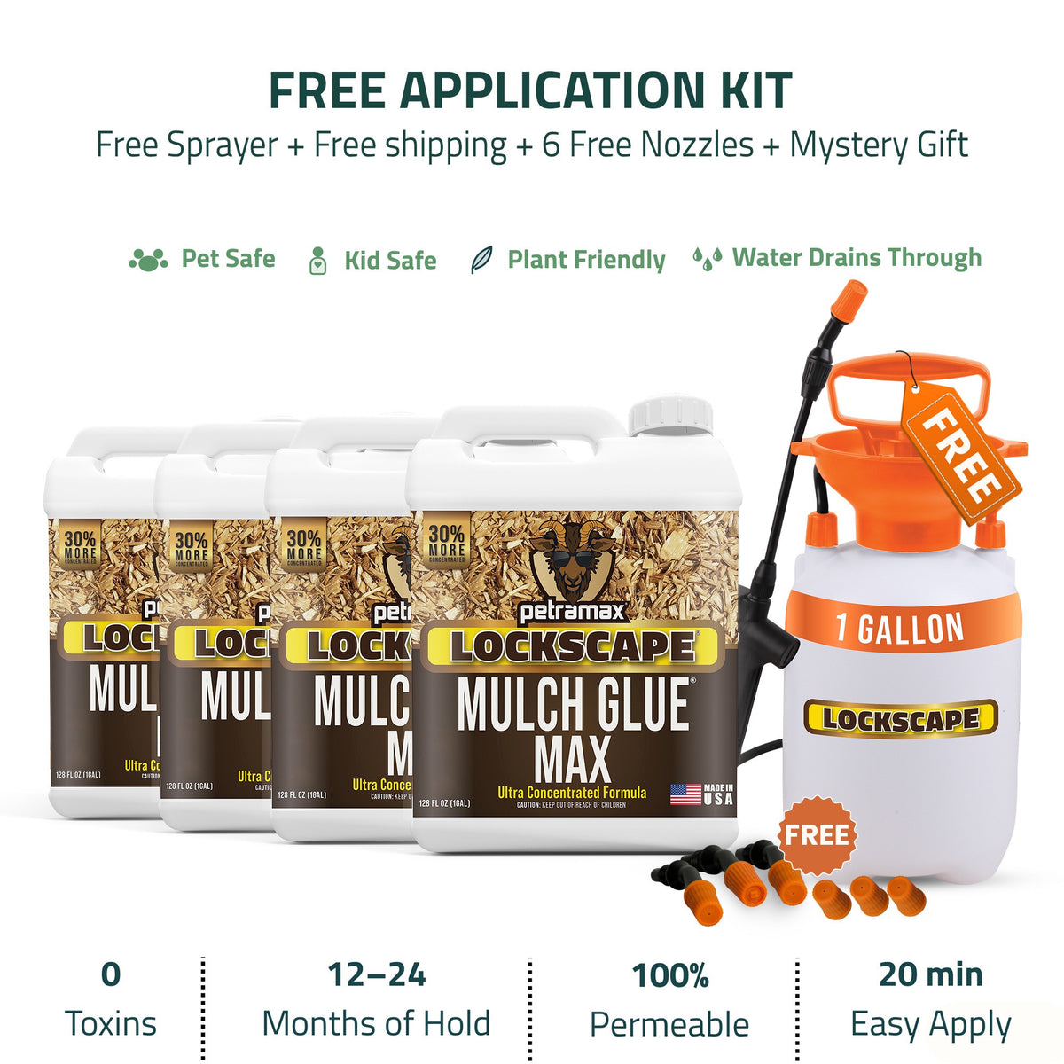 Mulch Glue Max concentrated 800 sq. ft. coverage kit