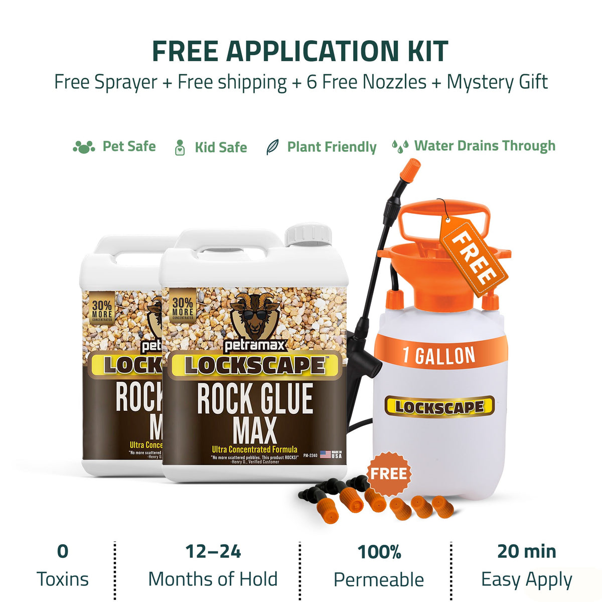 Rock Glue Max Ultra Concentrated 400 sq. ft. coverage kit, 2 gallons
